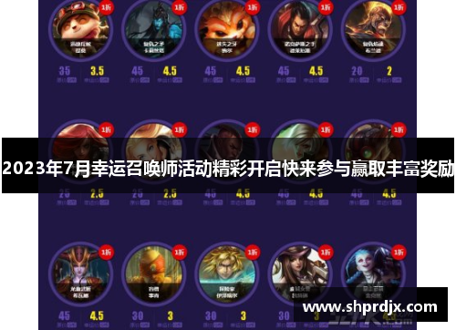 2023年7月幸运召唤师活动精彩开启快来参与赢取丰富奖励